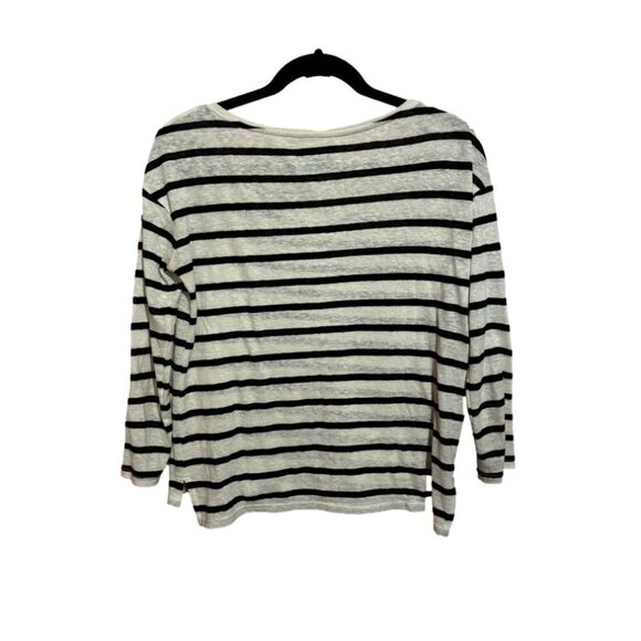 American Eagle Outfitters White w/ Black Stripes Long Sleeve Shirt - Picture 2 of 4